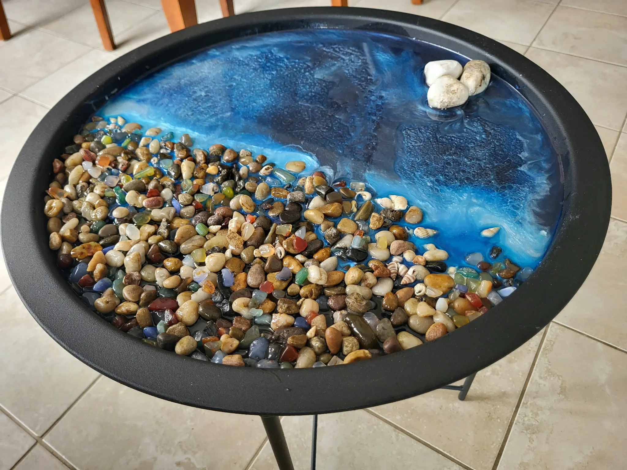 Ocean resin accent table